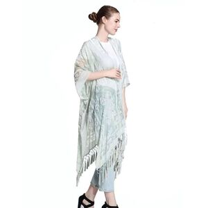 Free People Nightbird Velvet Burnout Kimono Duster